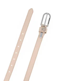 SOLO SOPRANI - Cinta beige da donna con fodera in VERA PELLE