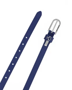 SOLO SOPRANI - Cinta blu da donna con fodera in VERA PELLE