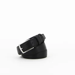 SOLO SOPRANI - Cinta nera da uomo con fodera in VERA PELLE