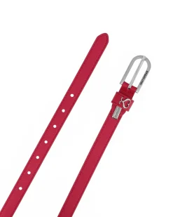 SOLO SOPRANI - Cinta rossa da donna con fodera in VERA PELLE