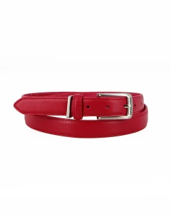 SOLO SOPRANI - Cinta rossa da donna con fodera in VERA PELLE