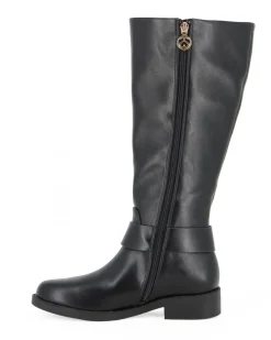SOLO SOPRANI - Stivale nero con zip laterale e cinturino con morsetto, tacco 3CM