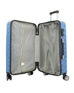 SOLO SOPRANI - TROLLEY BLU CHIARO LOGGATO IN ABS 4 RUOTE