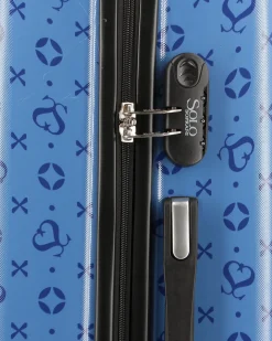 SOLO SOPRANI - TROLLEY BLU CHIARO LOGGATO IN ABS 4 RUOTE