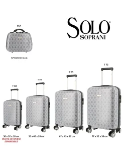 SOLO SOPRANI - TROLLEY GRIGIO LOGGATO IN ABS 4 RUOTE