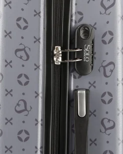 SOLO SOPRANI - TROLLEY GRIGIO LOGGATO IN ABS 4 RUOTE