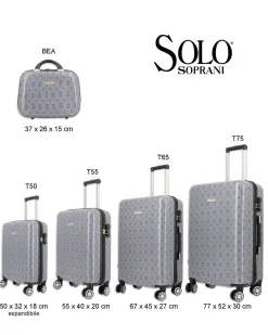 SOLO SOPRANI - TROLLEY GRIGIO LOGGATO IN ABS 4 RUOTE