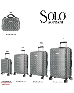 SOLO SOPRANI - TROLLEY GRIGIO SCURO LOGGATO IN ABS 4 RUOTE