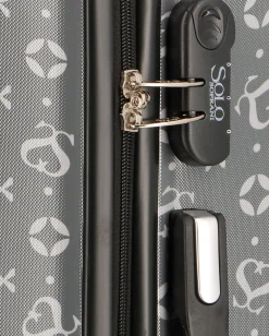 SOLO SOPRANI - TROLLEY GRIGIO SCURO LOGGATO IN ABS 4 RUOTE