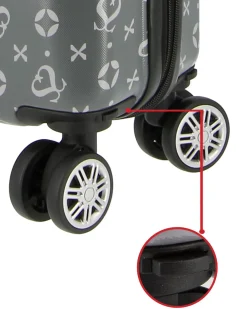 SOLO SOPRANI - TROLLEY GRIGIO SCURO LOGGATO IN ABS 4 RUOTE