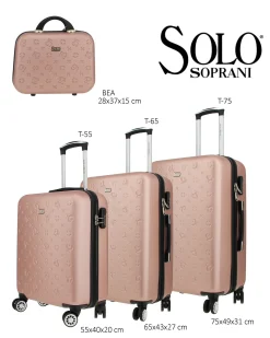 SOLO SOPRANI - TROLLEY ROSE GOLD IN ABS 4 RUOTE DOPPIE CON STAMPA LOGO
