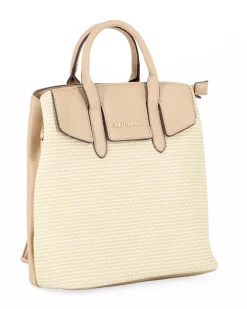 SOLO SOPRANI - Zaino due manici beige con tre scomparti principali