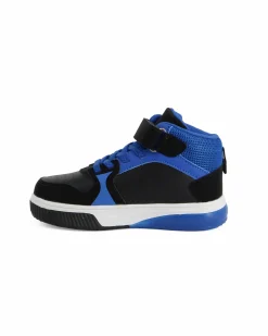 SONIC  - Sneakers alta blu e nera da bambino con luci e strappo