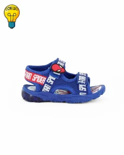 SPIDER-MAN - Sandalo blu doppio strappo con luci