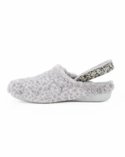 SUPERGA - Pantofole grigie maculate pelose