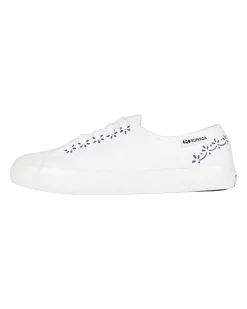 SUPERGA - SCARPA 3750 CERAMIC PRINT LEGGERA BIANCA E BLU - S71473W