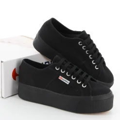 SUPERGA - Sneakers da donna nera con suola alta - 2790 UP&DOWN