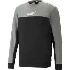 SWEAT ESS+BLOCK CREW TR GREY-BLACK