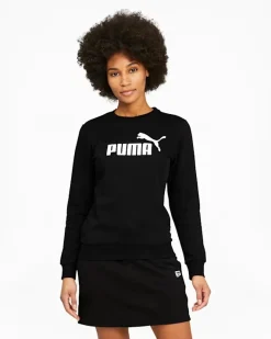 SWEAT ESS LOGO CREW FL BLACK