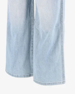 TATOO - JEANS DONNA WIDE LEG CON FINTI BOTTONI LATERALI