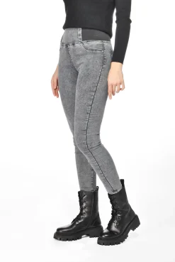 TATOO - Jeans grigio da donna effetto pancia piatta