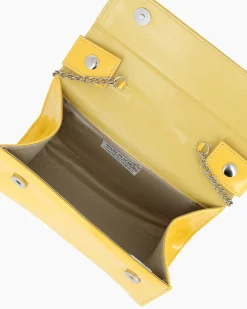 TATOO- Minibag gialla camoscio e vernice un manico - 2033