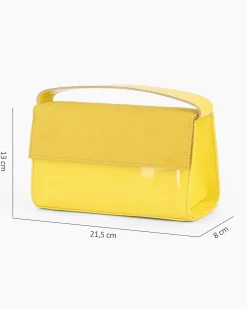 TATOO- Minibag gialla camoscio e vernice un manico - 2033