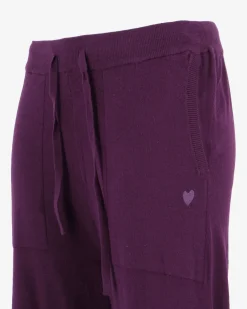 TATOO - PANTALONE PALAZZO IN MAGLIA VIOLA DA DONNA