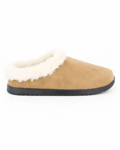TATOO - Sabot camel con pelliccia interna