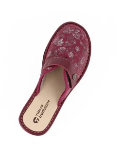 TIGLIO - Ciabatta bordeaux da donna con strappo