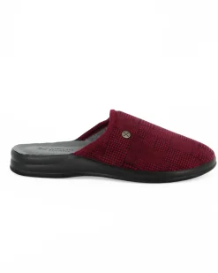 TIGLIO - Pantofola bordeaux da uomo con sottopiede in VERA PELLE, MADE IN ITALY