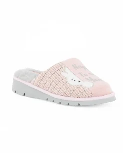 TIGLIO - Pantofola rosa da donna con pelliccia interna, MADE IN ITALY