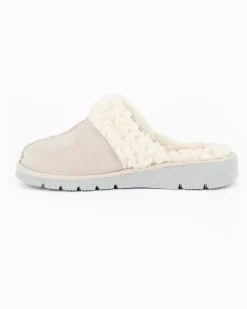 TIGLIO - Pantofole beige con pelliccia interna, MADE IN ITALY