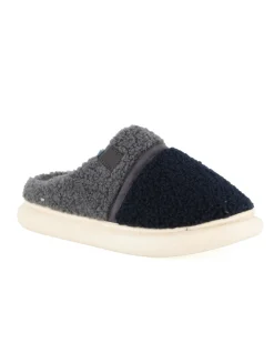 TIGLIO RAMBLAS - Pantofola blu da uomo in peluche