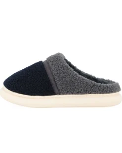 TIGLIO RAMBLAS - Pantofola blu da uomo in peluche