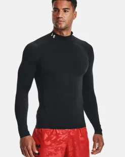 T-SHIRT ML HG ARMOUR COMP MOCK LS BLACK