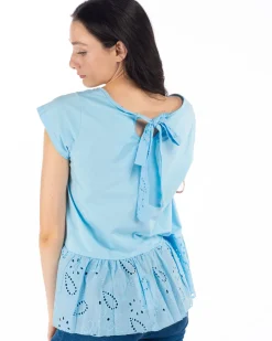 TSHIRT SMANICATA PIZZO IN FONDO