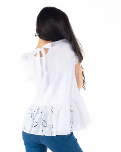 TSHIRT SMANICATA PIZZO IN FONDO