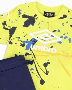 UMBRO - Completo mezza manica neonato 12-30 mesi lemon in cotone