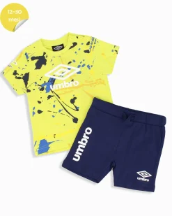 UMBRO - Completo mezza manica neonato 12-30 mesi lemon in cotone