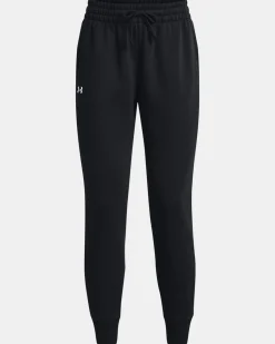 UNDER ARMOR - Pantalone da donna nero felpato con elastico alle caviglie