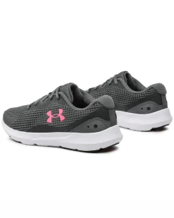 UNDER ARMOR - Scarpa da running donna grigia e rosa in mesh traspirante - SURGE 3
