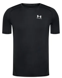 UNDER ARMOR - T SHIRT DA ALLENAMENTO ADERENTE IN TESSUTO TRASPIRANTE COMP SS NERA DA UOMO, 1361518_0001