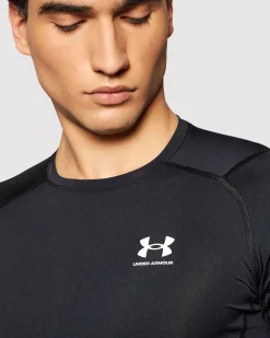 UNDER ARMOR - T SHIRT DA ALLENAMENTO ADERENTE IN TESSUTO TRASPIRANTE COMP SS NERA DA UOMO, 1361518_0001