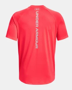 UNDER ARMOR - T shirt da allenamento uomo rossa in tessuto traspirante