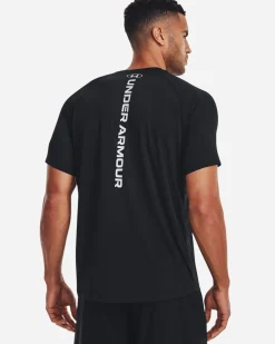 UNDER ARMOR - T shirt da allenamento uomo nera in tessuto traspirante