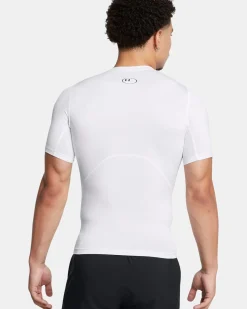 UNDER ARMOR - T SHIRT DA ALLENAMENTO ADERENTE IN TESSUTO TRASPIRANTE COMP SS BIANCA DA UOMO, 1361518_0100