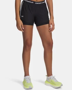 UNDER ARMOUR  - SHORT TECH PLAY UP 2IN1 NERI CON DETTAGLI BIANCHI DA DONNA,  1389895_0001