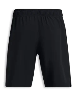 UNDER ARMOUR - SHORT WOVEN WDMK NERO CON DETTAGLI BIANCHI DA UOMO, 1383356_0001