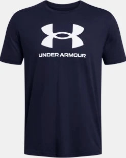 UNDER ARMOUR- T-SHIRT MEZZA MANICA SPORTSTYLE LOGO UPDATE SS BLU DA UOMO, 1382911_0408